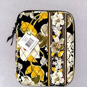 Vera Bradley Black Dogwood Floral 12 inch iPad Tablet Sleeve Quilted NWT